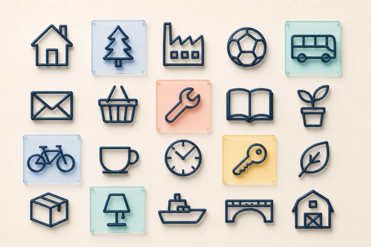 A grid of everyday subjects from the home to the forest and from the production line to sport, that is, the range of AI use cases.